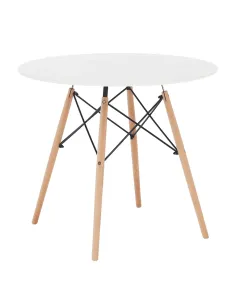 Masă dining GAMIN 2 NEW 80, bucătărie/sufragerie, diametru 80 cm, MDF/lemn, picioare metal | MobilaOK