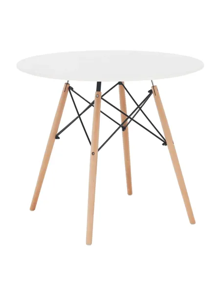 Masă dining GAMIN 2 NEW 80, bucătărie/sufragerie, diametru 80 cm, MDF/lemn, picioare metal | MobilaOK