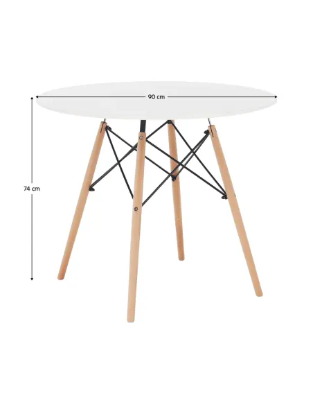 Masă de bucătărie GAMIN 2 NEW 90, bucătărie, Ø90x74 cm, PAL/MDF/lemn | MobilaOK