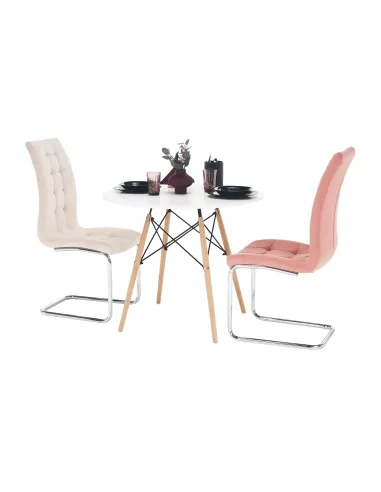 Masă de bucătărie GAMIN 2 NEW 90, bucătărie, Ø90x74 cm, PAL/MDF/lemn | MobilaOK