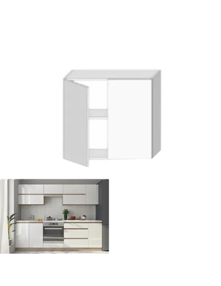 Dulap Superior, LINE ALB G80, Bucătărie, 80x60x32 cm, PAL Melaminat | MobilaOK