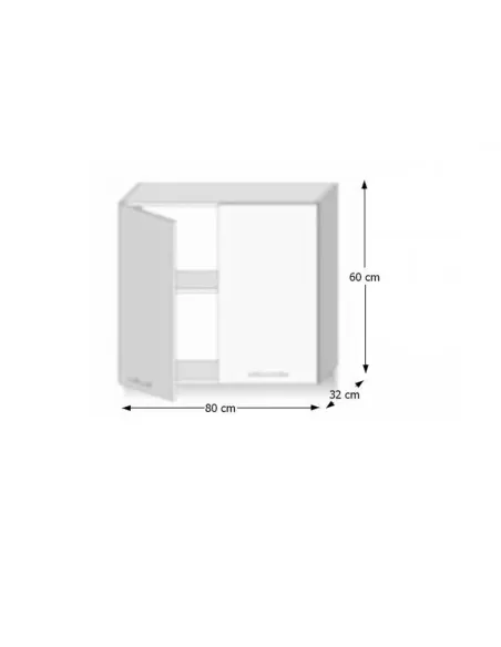 Dulap Superior, LINE ALB G80, Bucătărie, 80x60x32 cm, PAL Melaminat | MobilaOK