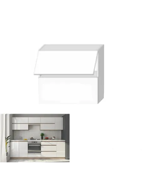 Dulap Superior KONDELA Bucătărie 80x60x32 cm PAL Melaminat Alb Lucios | MobilaOK