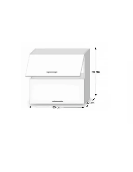 Dulap Superior KONDELA Bucătărie 80x60x32 cm PAL Melaminat Alb Lucios | MobilaOK