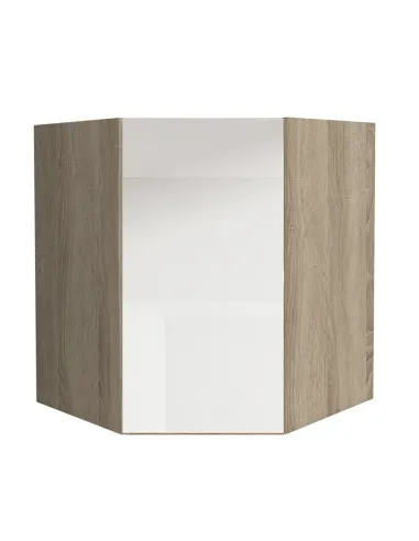 Dulap superior de colţ LINE ALB bucătărie 52.5x60x52.5 cm PAL melaminat | MobilaOK