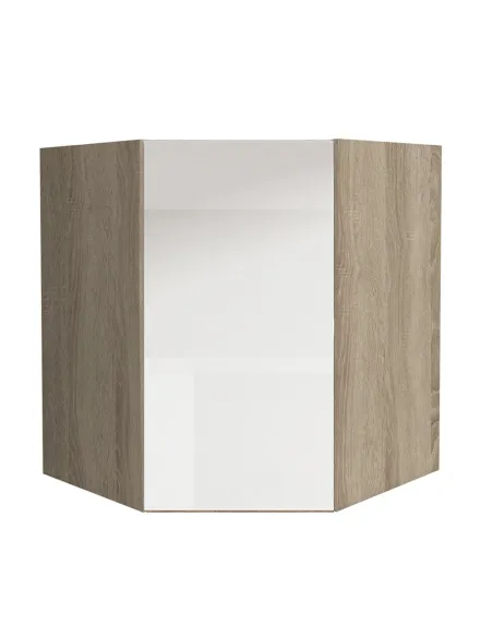 Dulap superior de colţ LINE ALB bucătărie 52.5x60x52.5 cm PAL melaminat | MobilaOK