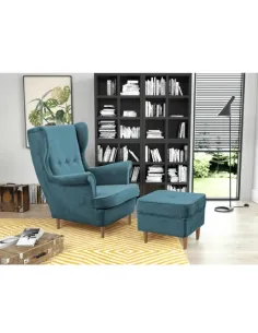 Taburet RUTINO 3 NEW, living, 40x40x40 cm, textil, petrol/fag | MobilaOK 2