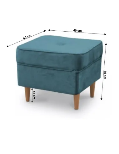 Taburet RUTINO 3 NEW, living, 40x40x40 cm, textil, petrol/fag | MobilaOK