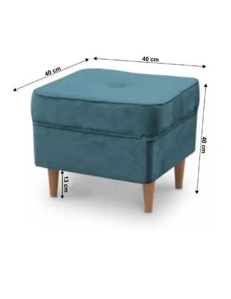 Taburet RUTINO 3 NEW, living, 40x40x40 cm, textil, petrol/fag | MobilaOK