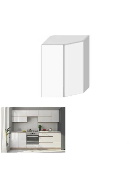 Dulap superior de colţ LINE ALB bucătărie 52.5x60x52.5 cm PAL melaminat | MobilaOK
