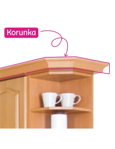 Coroană Decorativă LORA NEW pentru dulap bucătărie, W60/60, MDF înfoliat anin | MobilaOK