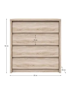 Comodă NORTY TYP 21, dormitor/hol, 87x40x92 cm, PAL melaminat stejar sonoma | MobilaOK 2