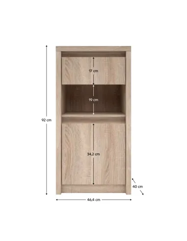 Comodă NORTY TYP 24 pentru dormitor/hol, 46.4x92.8x92 cm, PAL melaminat | MobilaOK