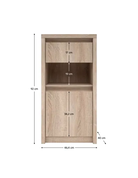 Comodă NORTY TYP 24 pentru dormitor/hol, 46.4x92.8x92 cm, PAL melaminat | MobilaOK
