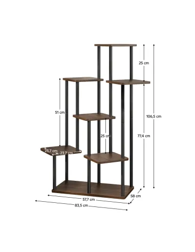 Suport de flori ADITE, living/balcon/birou, 83.5x58x106.5 cm, Metal/PAL | MobilaOK