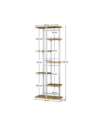 Suport de flori, LEDOR TIP 3, living/balcon, 36x23.5x120 cm, Metal | MobilaOK