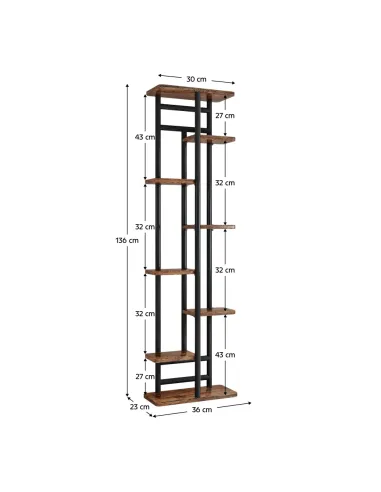 Suport de flori, LEDOR TIP 4, living/balcon, 36x23x120 cm, Metal | MobilaOK