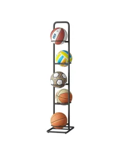 Suport pentru mingi, LOBY, hol/copii/garaj, 38.5x26.5x145 cm, Metal, negru | MobilaOK