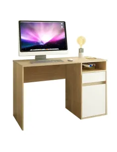 Masă pentru calculator, stejar sonoma/alb, BILI NEW | MobilaOK 2