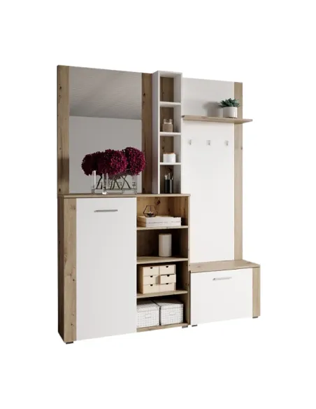 Set anticameră FANDU, hol, 150x32x190 cm, PAL melaminat | MobilaOK