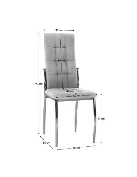 Scaun ADORA 2 NEW, sufragerie/birou, 46x56x99 cm, ţesătură/metal | MobilaOK