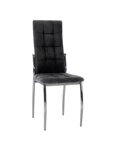 Scaun ADORA 2 NEW, sufragerie, 46x56x99 cm, ţesătură gri/metal crom | MobilaOK