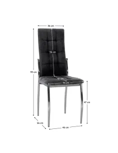 Scaun ADORA 2 NEW, sufragerie, 46x56x99 cm, ţesătură gri/metal crom | MobilaOK 2