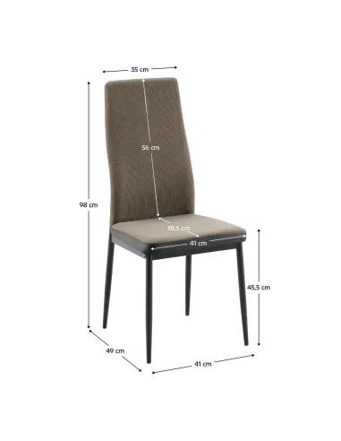 Scaun Bucătărie ENRA NEW, dining, 41x49x98 cm, textil și metal | MobilaOK