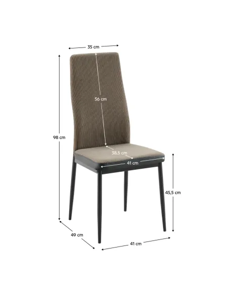 Scaun Bucătărie ENRA NEW, dining, 41x49x98 cm, textil și metal | MobilaOK