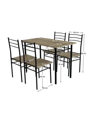 Set Sufragerie MAKO, living, 110x60x74 cm, MDF si metal | MobilaOK