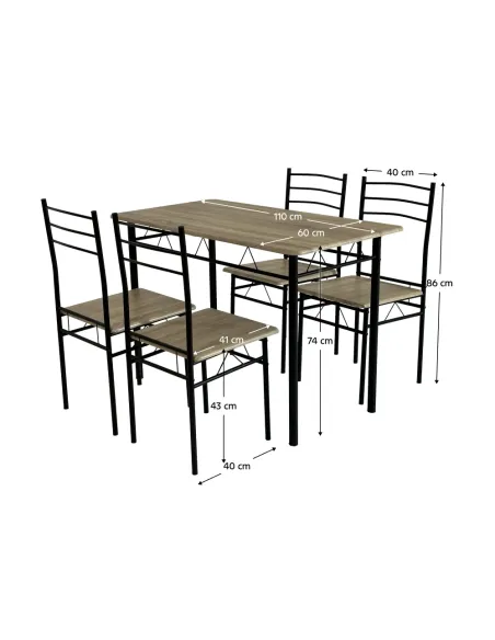 Set Sufragerie MAKO, living, 110x60x74 cm, MDF si metal | MobilaOK