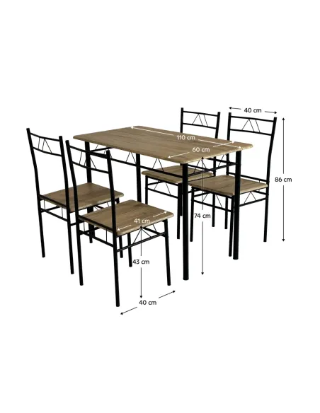Set de sufragerie PAON, living, 110x60x74 cm, MDF și metal | MobilaOK