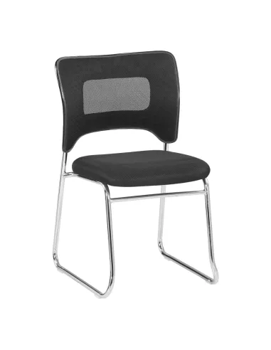 Scaun stivuibil DELOS, living/birou/evenimente, 47x56x82.5 cm, Plastic si crom | MobilaOK