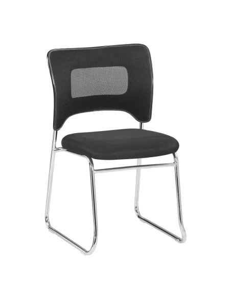 Scaun stivuibil DELOS, living/birou/evenimente, 47x56x82.5 cm, Plastic si crom | MobilaOK