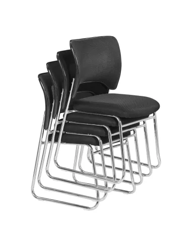Scaun stivuibil DELOS, living/birou/evenimente, 47x56x82.5 cm, Plastic si crom | MobilaOK