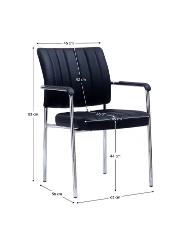 Scaun de Birou FLORIN, birou, 63x56x83 cm, Piele Ecologica si Metal Crom | MobilaOK