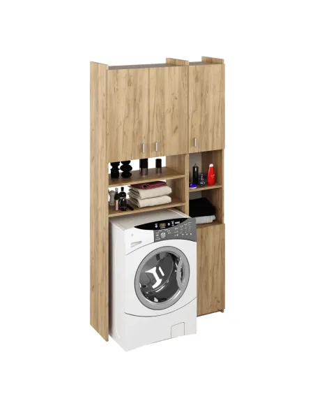 Dulap deasupra masinii de spalat MIRALI, baie, 96x32x190 cm, PAL melaminat | MobilaOK