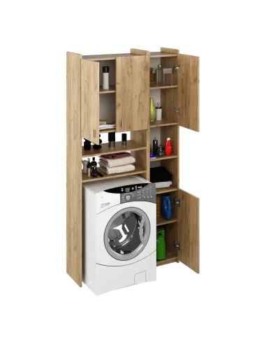 Dulap deasupra masinii de spalat MIRALI, baie, 96x32x190 cm, PAL melaminat | MobilaOK