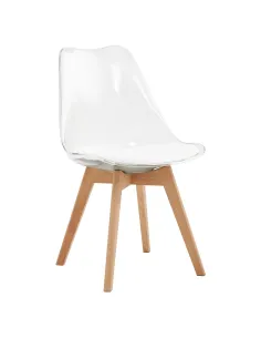 Scaun BALI 2 NEW pentru birou/living, 48x54x80 cm, acrilat/piele ecologică/fag | MobilaOK