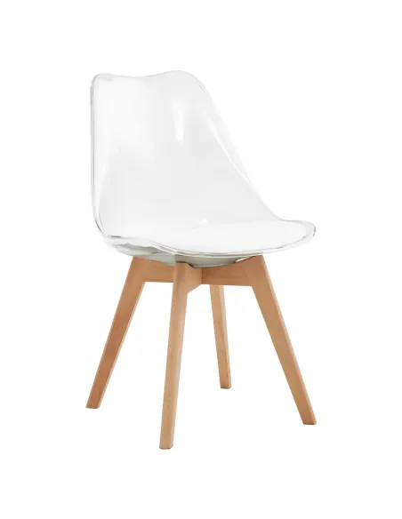 Scaun BALI 2 NEW pentru birou/living, 48x54x80 cm, acrilat/piele ecologică/fag | MobilaOK