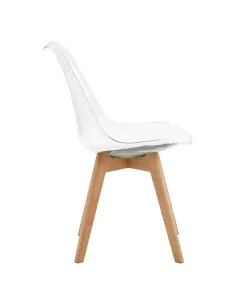 Scaun BALI 2 NEW pentru birou/living, 48x54x80 cm, acrilat/piele ecologică/fag | MobilaOK 2