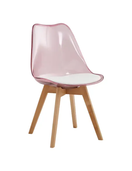Scaun BALI 2 NEW pentru birou/dining, 48x54x80 cm, acrilic/piele ecologică/fag | MobilaOK