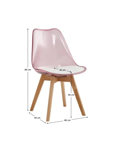 Scaun BALI 2 NEW pentru birou/dining, 48x54x80 cm, acrilic/piele ecologică/fag | MobilaOK