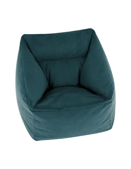 Fotoliu tip sac URASON, living, 80x80x80 cm, material textil verde | MobilaOK