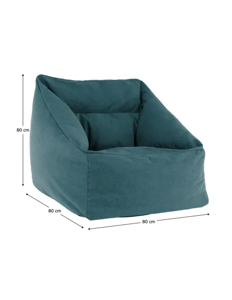 Fotoliu tip sac URASON, living, 80x80x80 cm, material textil verde | MobilaOK