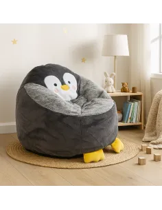 Fotoliu PINGO, sac pinguin living, 74x74x60 cm, pluș | MobilaOK 2