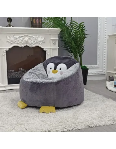 Fotoliu PINGO, sac pinguin living, 74x74x60 cm, pluș | MobilaOK