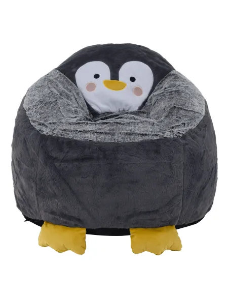 Fotoliu PINGO, sac pinguin living, 74x74x60 cm, pluș | MobilaOK