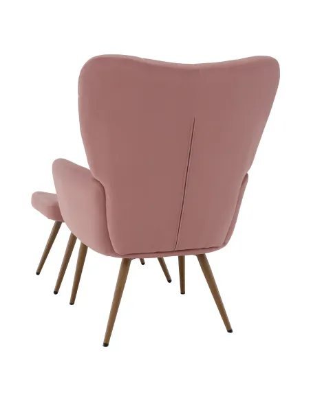 Fotoliu HABEN, living/dormitor/birou, 70x78x97 cm, Velvet roz + cadru metalic | MobilaOK