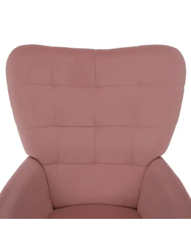 Fotoliu HABEN, living/dormitor/birou, 70x78x97 cm, Velvet roz + cadru metalic | MobilaOK